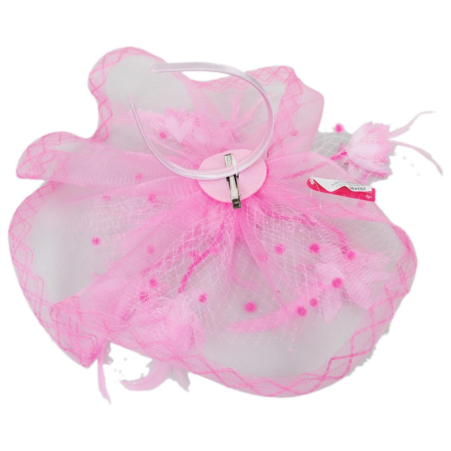 Sophia | Floral Feathered Mesh Fascinator Hat | 122906 | under | PINK