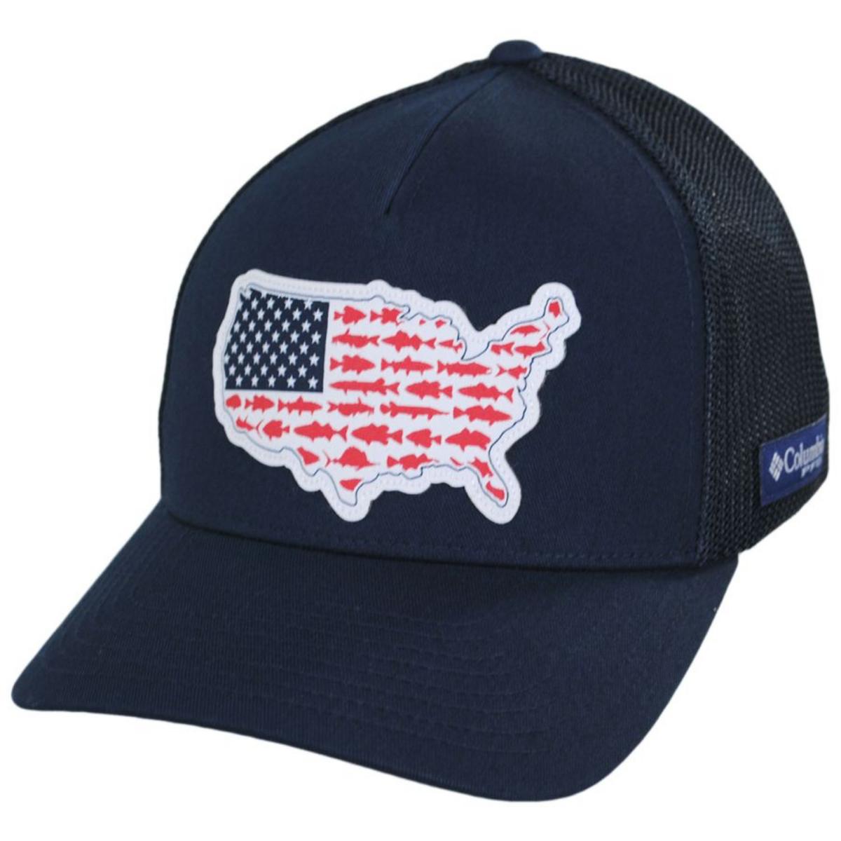 Columbia Sportswear | PFG Statetriot Mesh Flexfit Fitted Baseball Cap | 400162 | lead | COLLEGIATE NAVY