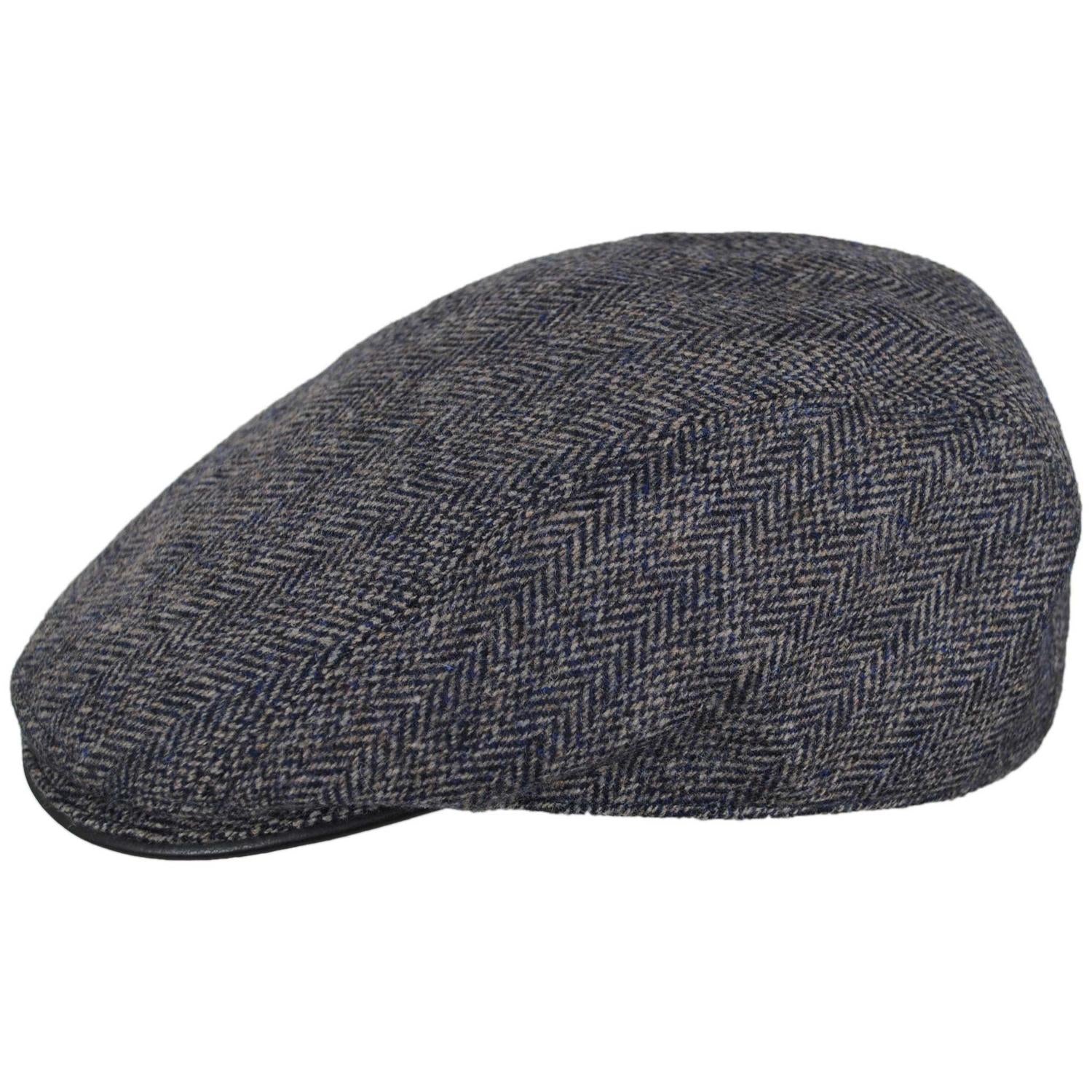 Scala | Dillon Wool Blend Herringbone Ivy Cap | 160164 | profile | NAVY