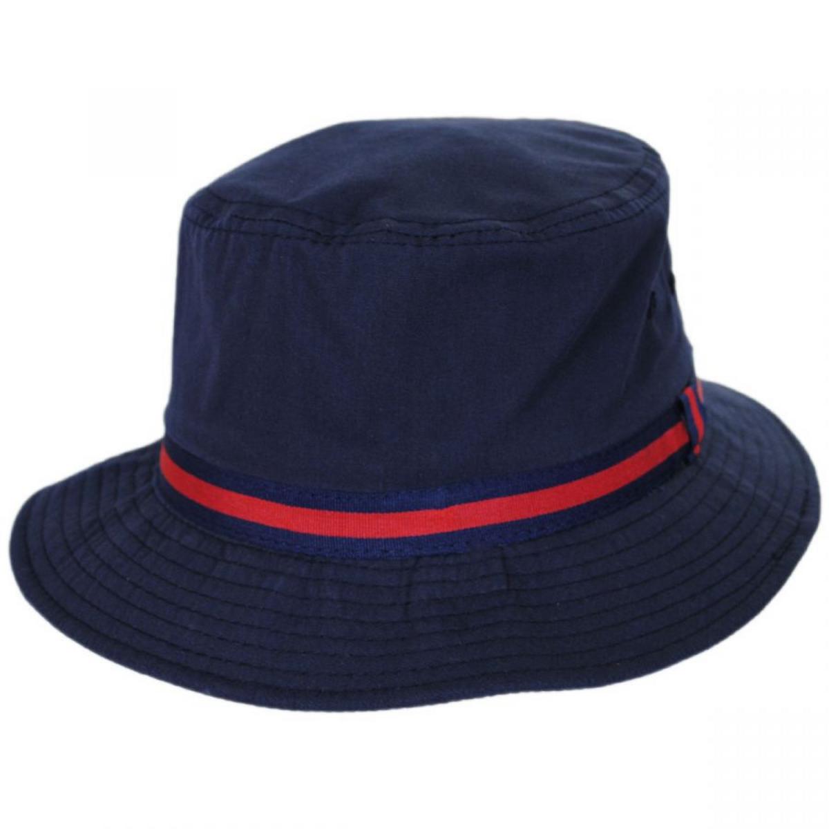 Dorfman Pacific | Poplin Cotton Blend Rain Bucket Hat | 185110 | lead | NAVY