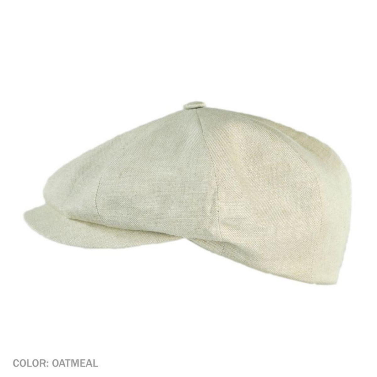 City Sport Caps | Linen Newsboy Cap | 175040 | profile | OATMEAL