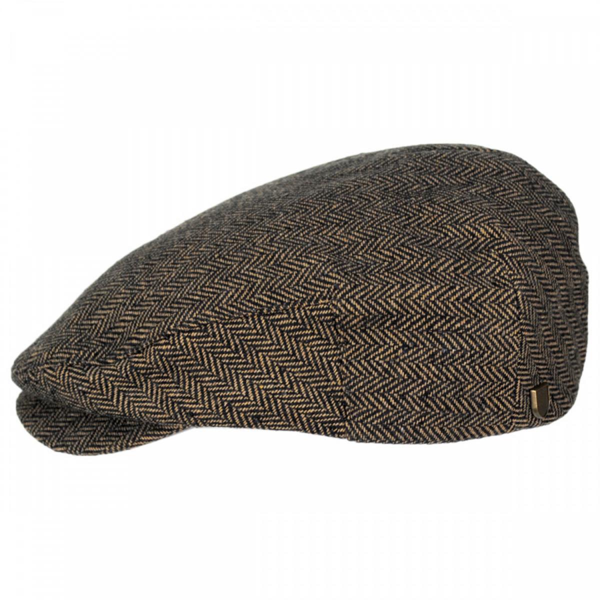 BRIXTON HATS | Hooligan Herringbone Wool Blend Ivy Cap | 161516 | profile | BROWN/KHAKI
