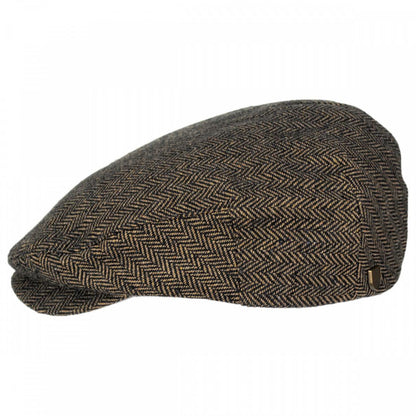 BRIXTON HATS | Hooligan Herringbone Wool Blend Ivy Cap | 161516 | profile | BROWN/KHAKI