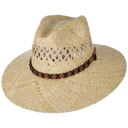 Stetson | Danbury Palm Straw Safari Fedora Hat | 127031 | lead | NATURAL
