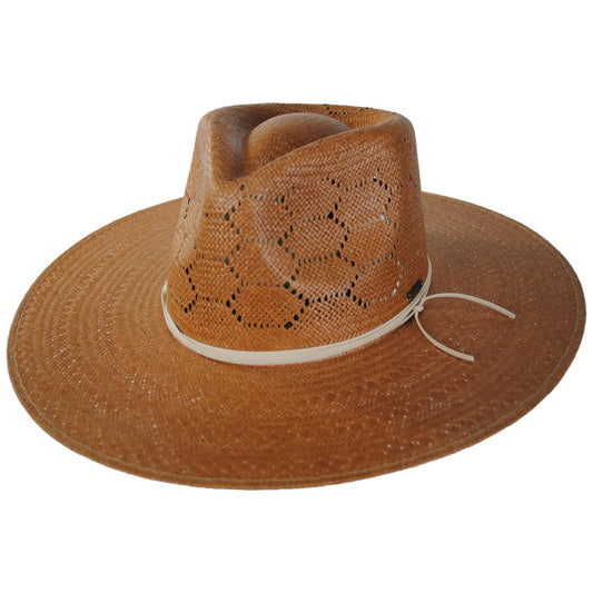 BRIXTON HATS | Porto Toyo Straw Fedora Hat - Spring | 104068SP | lead | ITALIAN CLAY