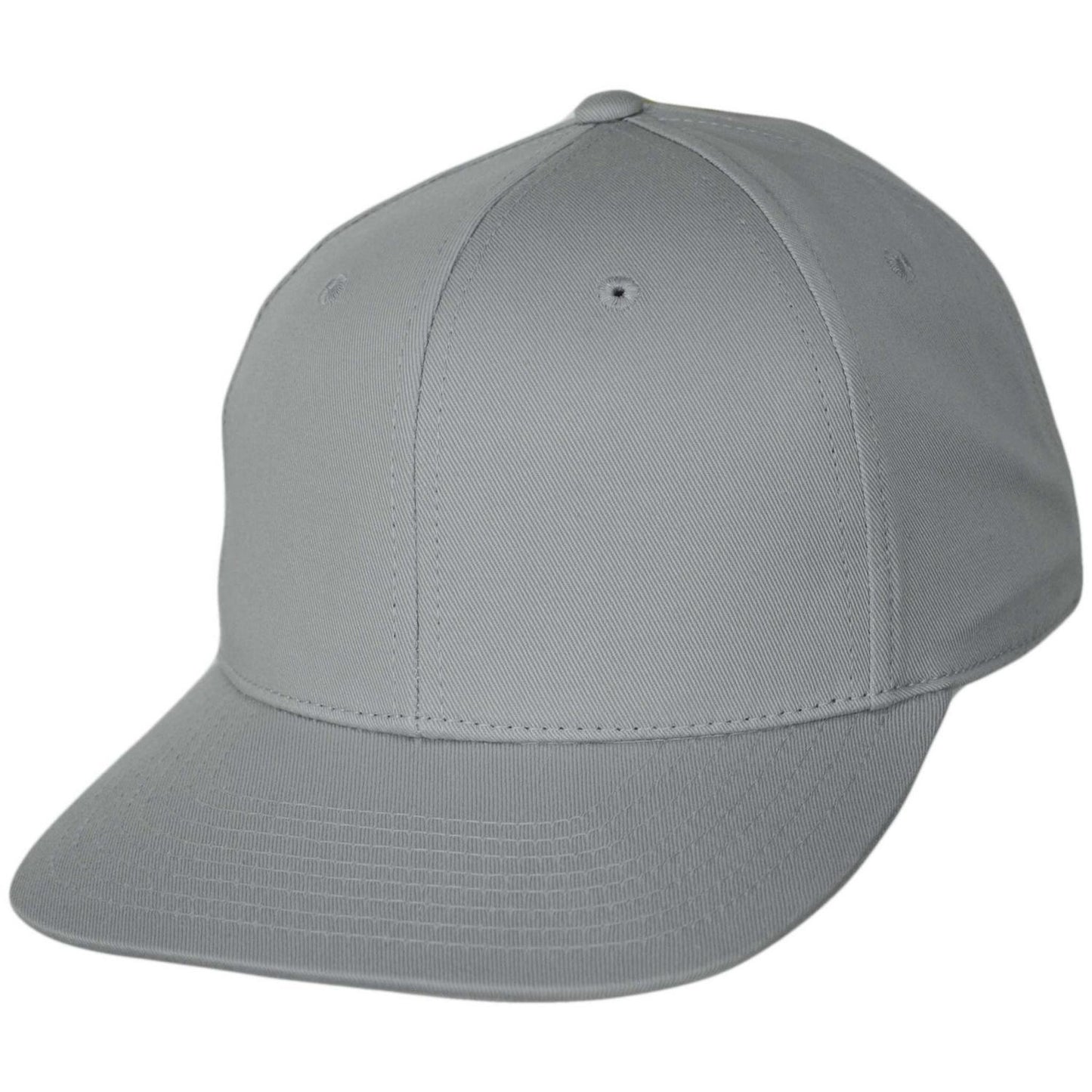 Dorfman Pacific | Mid Pro Cotton Flat Bill Snapback Baseball Cap | 200189 | lead | GREY