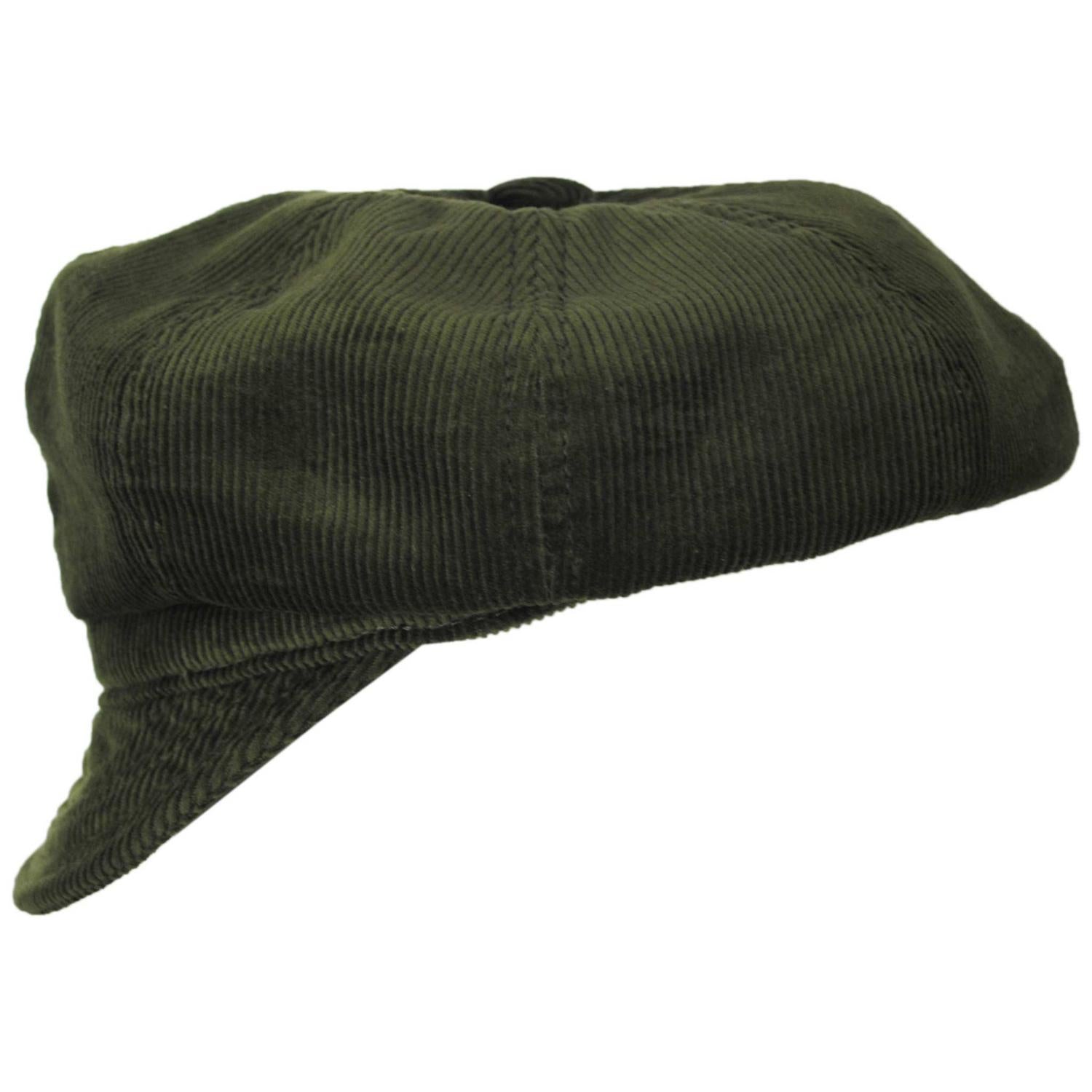 NEW YORK HAT CO | Cotton Corduroy Spitfire Newsboy Cap | 161111 | profile | OLIVE