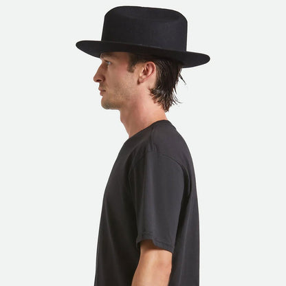 BRIXTON HATS | Hitch Ranch Wool Felt Fedora Hat | 135669 | lsmone | BLACK