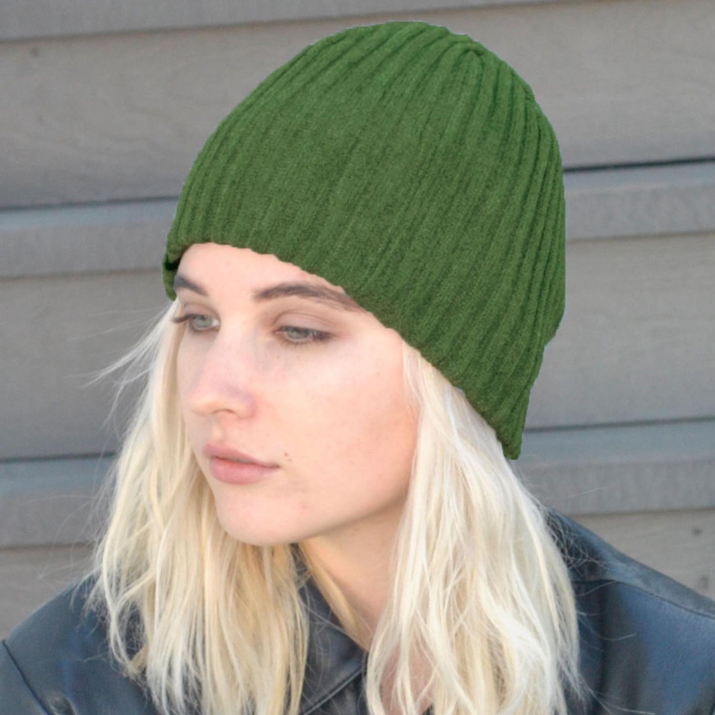 Jaxon Hats | Rib Knit Beanie Hat | 502903 | lsfone | OLIVE GREEN