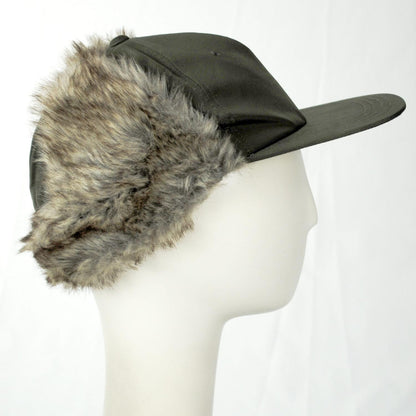 Dorfman Pacific | Woody Nylon Earflap Fitted Baseball Cap | 200184 | profiletwo | OLIVE