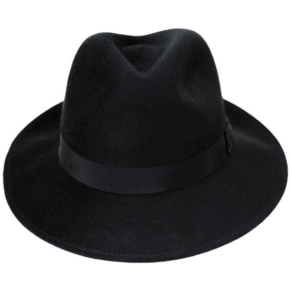 Bailey 1922 | Criss Wool LiteFelt Long Teardrop Fedora Hat | 130157 | front | BLACK