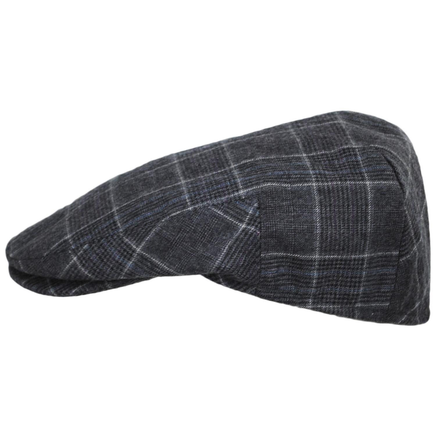 Baskerville Hat Company | Aldwych Wool Glenplaid Ivy Cap | 167668 | profile | CHARCOAL