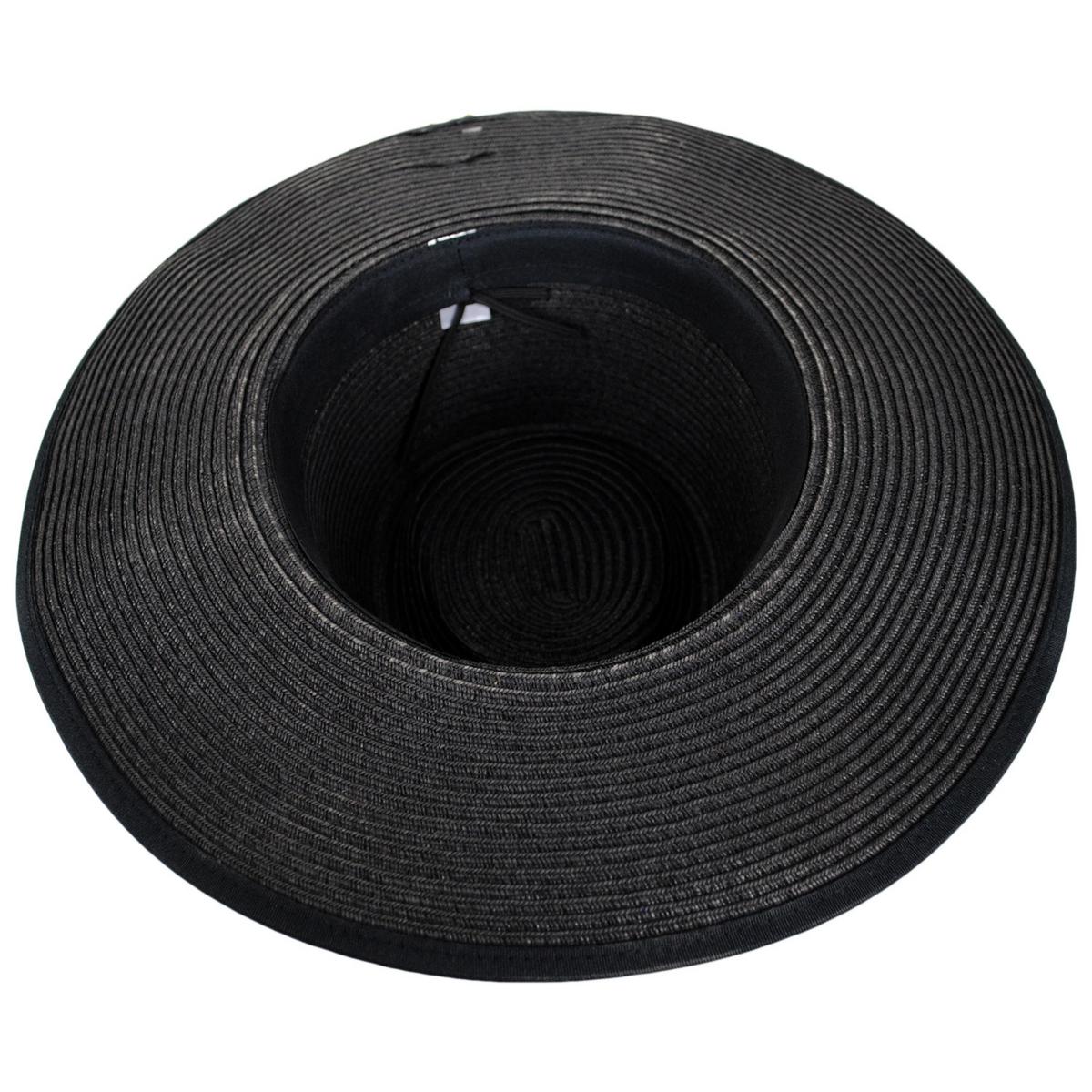 Jeanne Simmons | Peyote Toyo Straw Rancher Fedora Hat | 101701 | under | BLACK
