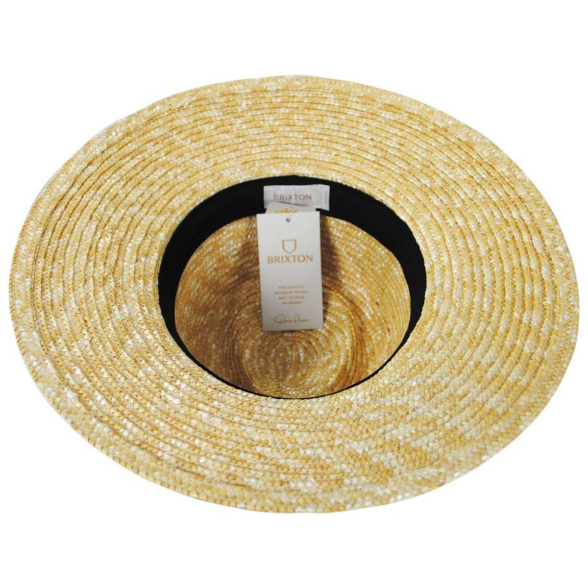 BRIXTON HATS | Joanna Petite Brim Wheat Straw Fedora Hat | 104042 | under | HONEY/WHITE FLORAL