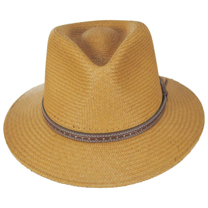Bailey 1922 | Atwood Panama Straw Safari Fedora Hat | 127933 | front | TAN