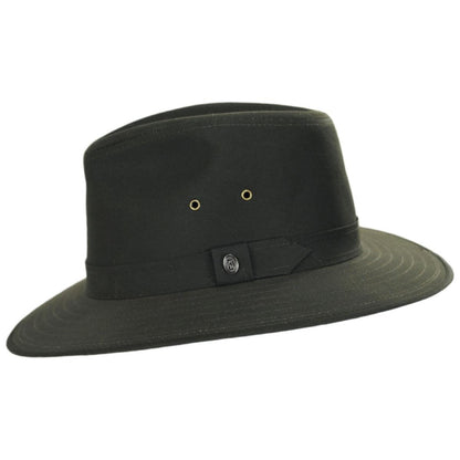Jaxon Hats | Wholesale Cotton Oilcloth Safari Fedora Hat B2B Pre-Pack | B2B147252 | profile | OLIVE