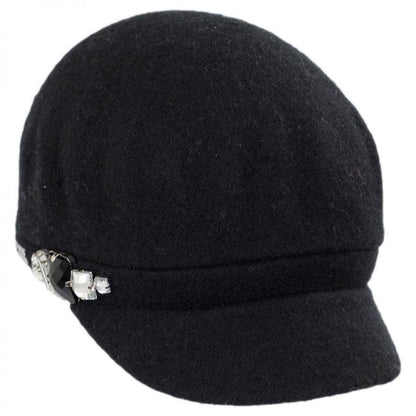 Betmar | Rhinestone Wool Cap | 106075 | lead | BLACK