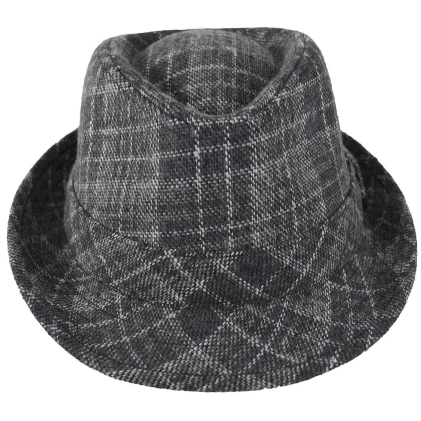 Dorfman Pacific | Chester Plaid Fedora Hat | 140244 | front | BLACK