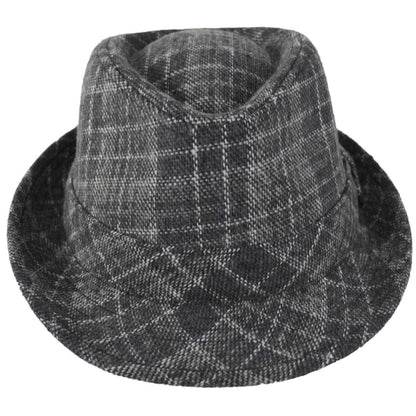 Dorfman Pacific | Chester Plaid Fedora Hat | 140244 | front | BLACK