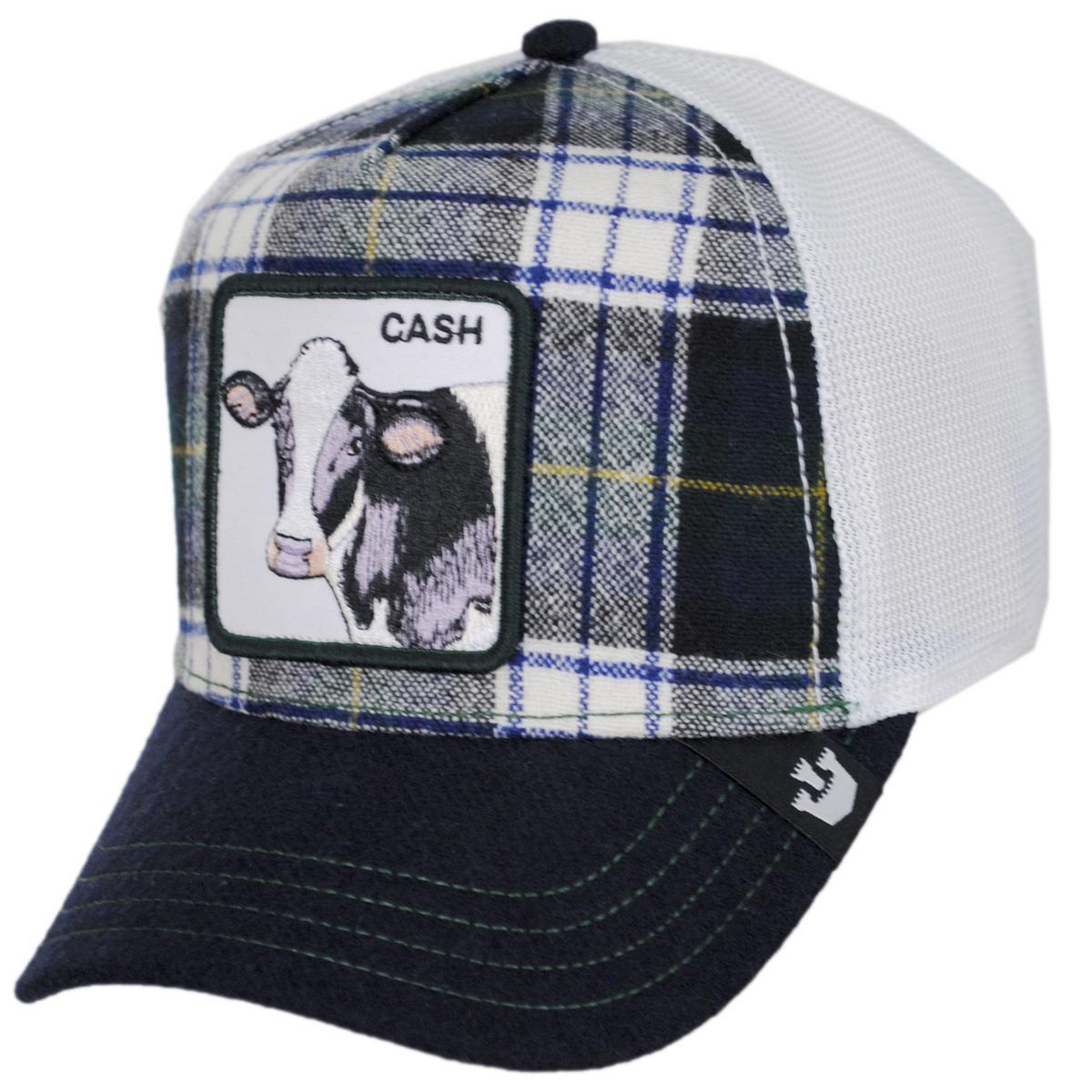 Goorin Bros | Cow British Plaid Mesh Trucker Snapback Baseball Cap | 200661 | lead | NAVY