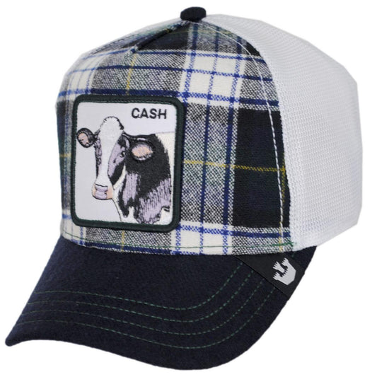 Goorin Bros | Cow British Plaid Mesh Trucker Snapback Baseball Cap - FINAL SALE | 200661 | lead | NAVY