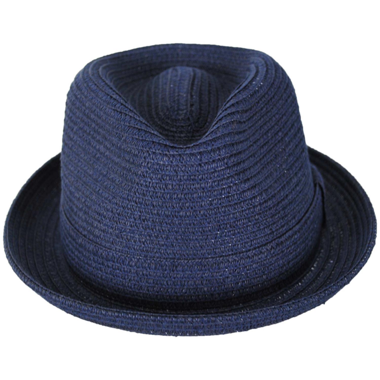 Bailey 1922 | Billy Braided Toyo Straw Fedora Hat - Classic Colors | 127843 | front | NAVY