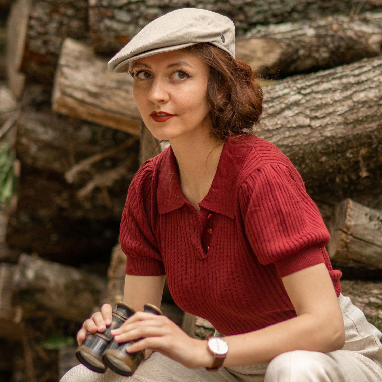 Jaxon Hats | Linen and Cotton Ivy Cap | 167732 | lsfone | WHITE