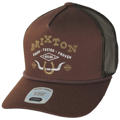 BRIXTON HATS | Beekman NetPlus Mesh Trucker Snapback Baseball Cap | 201899 | lead | BROWN/BROWN