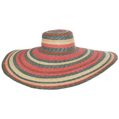 Milan Stripe Wide Brim Wheat Straw Sun Hat