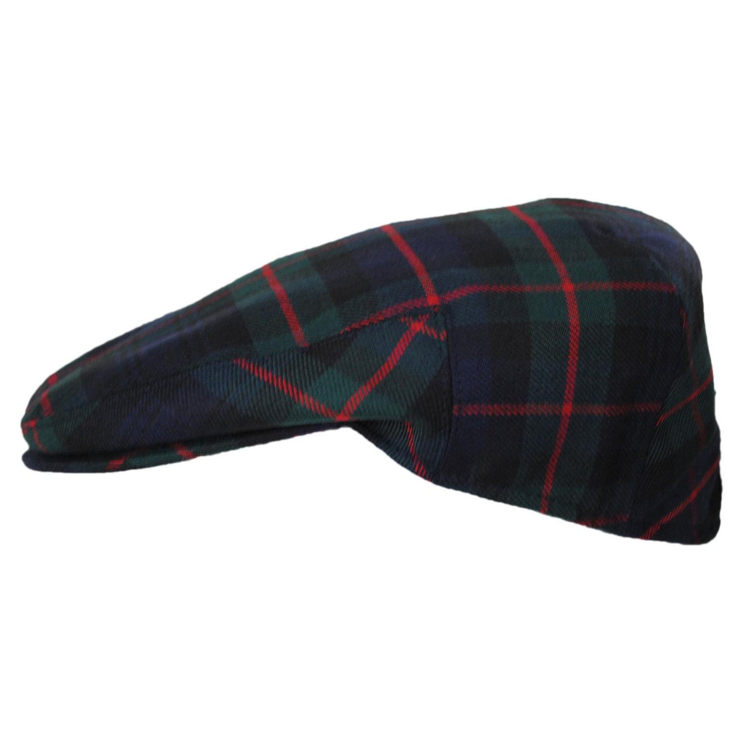 Baskerville Hat Company | Pelham Plaid Wool Ivy Cap | 167662 | profile | GREEN/BLACK