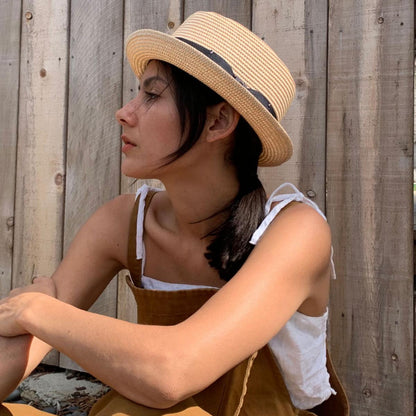 Jaxon Hats | Toyo Straw Braid Pork Pie Hat | 128501 | lsfone | TAN
