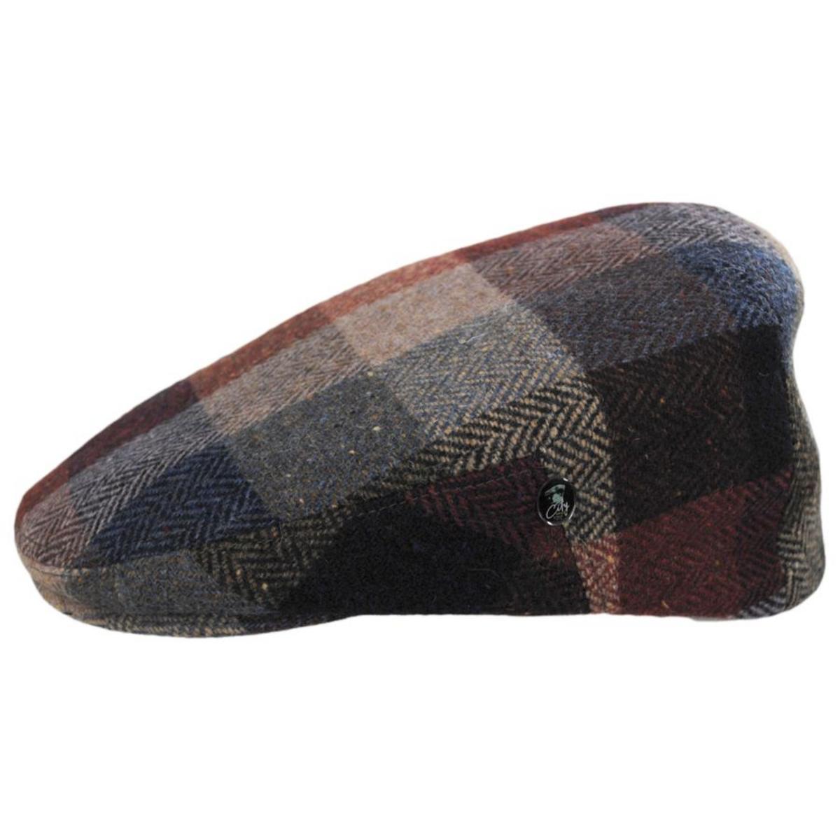 City Sport Caps | Herringbone Squares Donegal Tweed Wool Ivy Cap - Multi | 175022FW22 | profile | MULTI