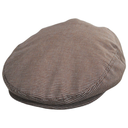 Baskerville Hat Company | Talbot Cotton Micro Houndstooth Ivy Cap | 167676 | lead | CHESTNUT