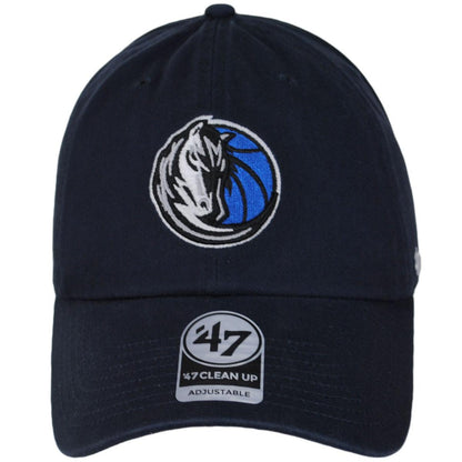 47 Brand | Dallas Mavericks NBA Clean Up Strapback Baseball Cap Dad Hat | 204040 | front | NAVY
