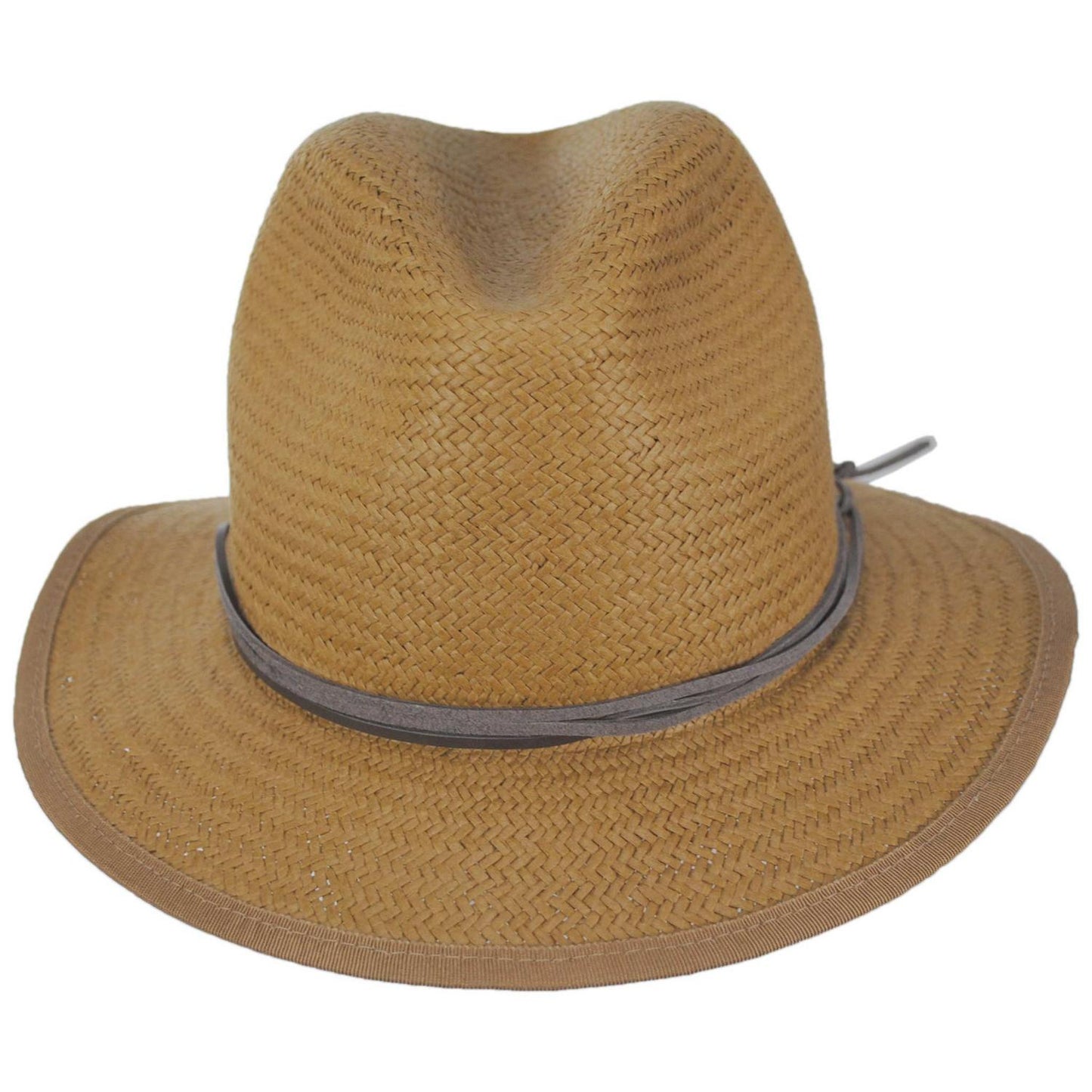 Bailey 1922 | Bran Raindura Straw Fedora Hat | 127937 | front | CARAMEL