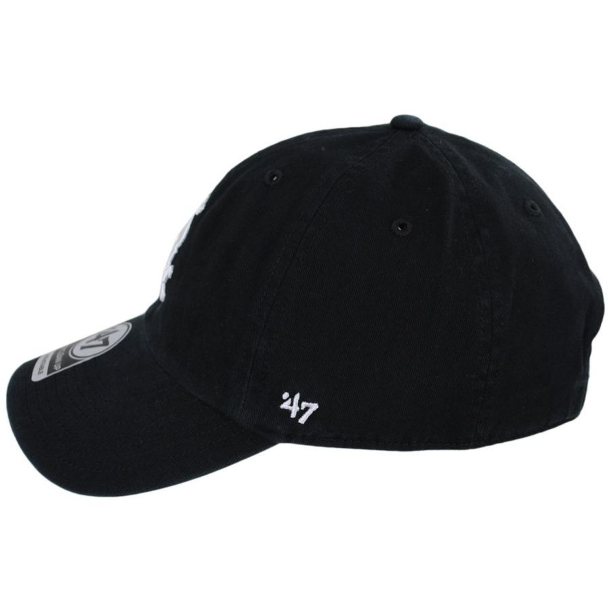 47 Brand | Chicago White Sox MLB Home Clean Up Strapback Baseball Cap Dad Hat | 203391 | profile | BLACK