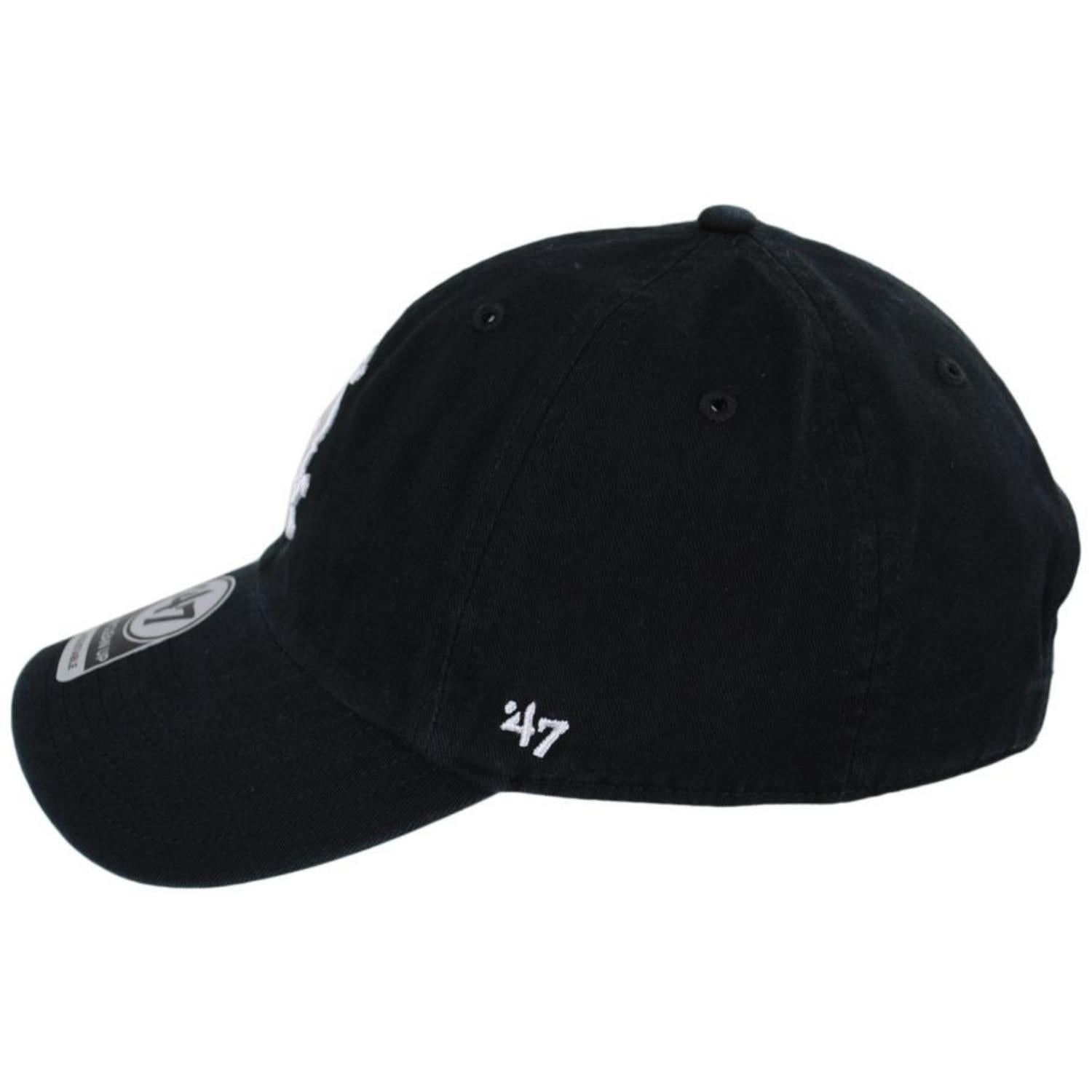 47 Brand | Chicago White Sox MLB Home Clean Up Strapback Baseball Cap Dad Hat | 203391 | profile | BLACK