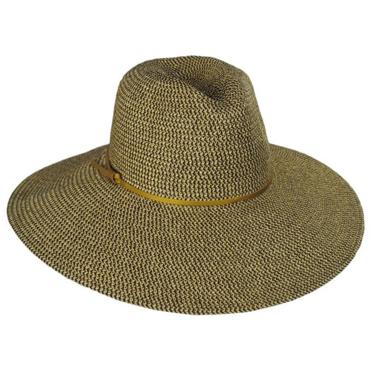 NIKKI BEACH | Harper Toyo Braid Wide Brim Fedora Hat | 102687 | lead | GOLD