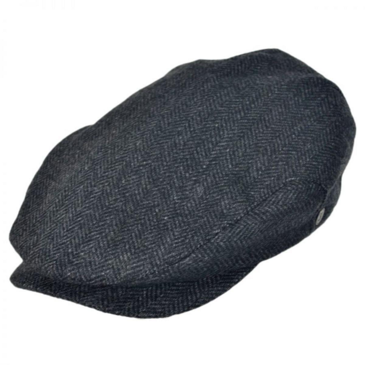 Jaxon Hats | Square Bill Herringbone Wool Ivy Cap | 167755 | lead | CHARCOAL
