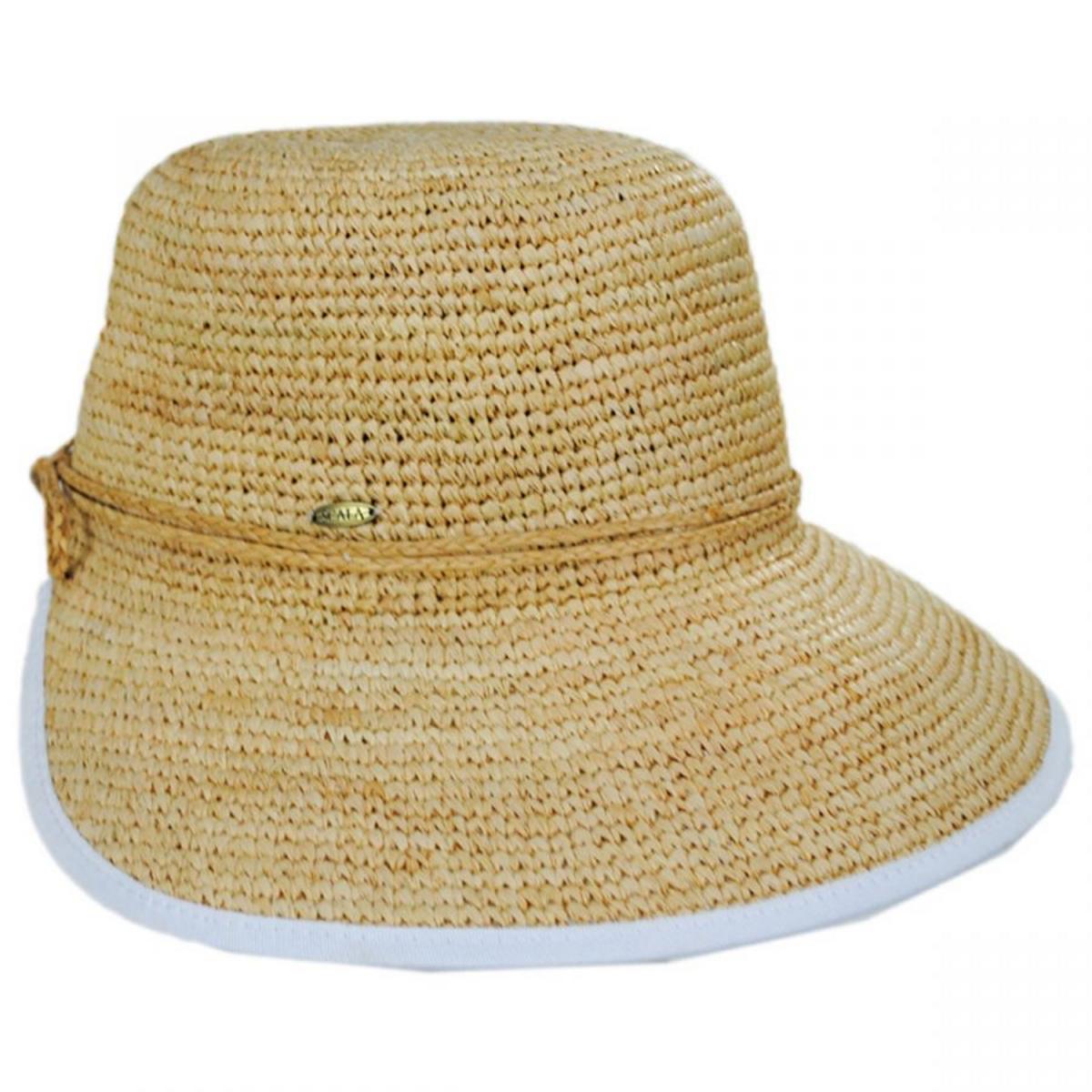 Scala | Via Garibaldi Raffia Straw Facesaver Hat | 101339 | profile | WHITE