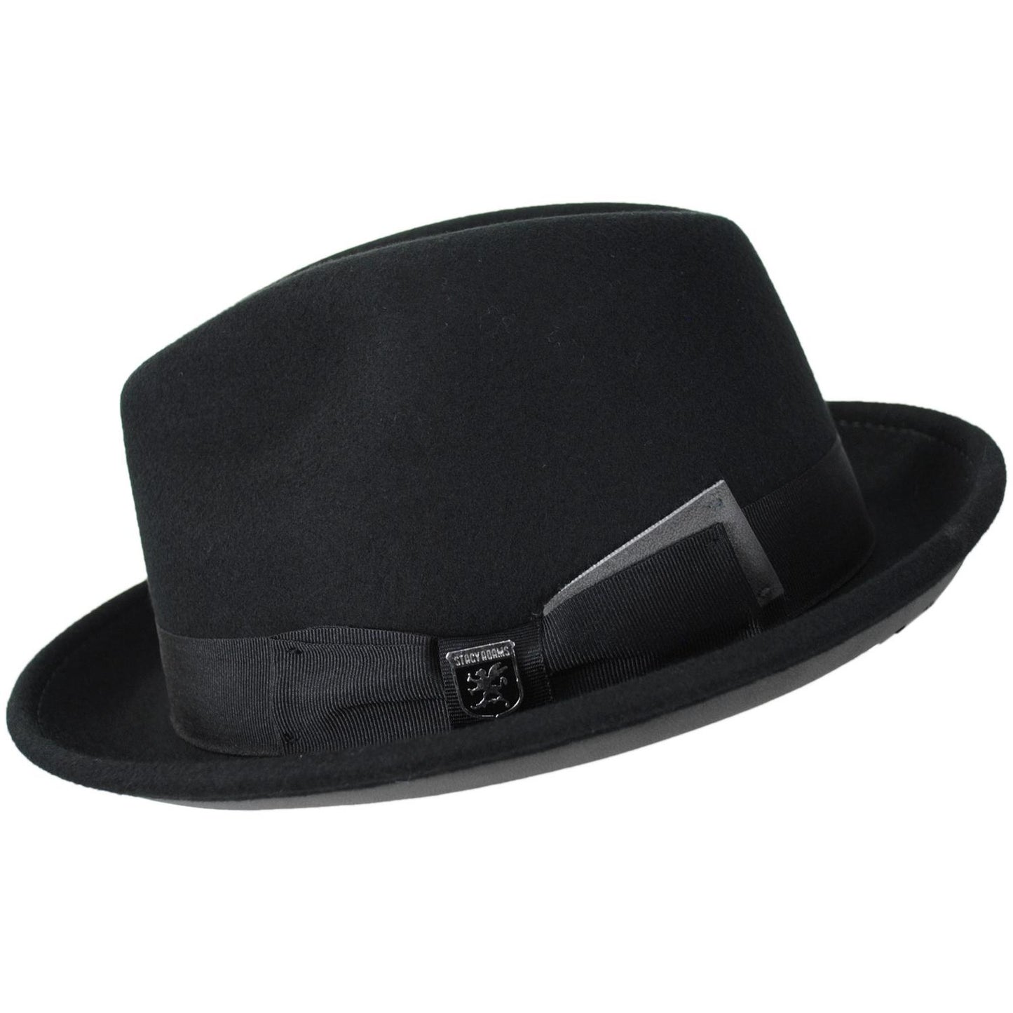 Stacy Adams | Bracco Wool Felt Fedora Hat | 130428 | profile | BLACK/GREY