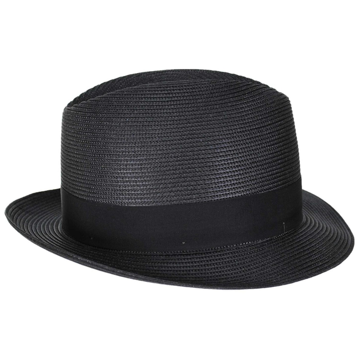 Stetson | Parker Florentine Milan Straw Fedora Hat | 127072 | profiletwo | BLACK