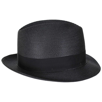 Stetson | Parker Florentine Milan Straw Fedora Hat | 127072 | profiletwo | BLACK