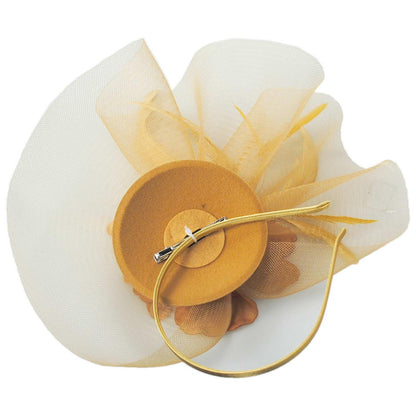 Sophia | Peony and Feathers Fascinator Hat | 122907 | under | COPPER