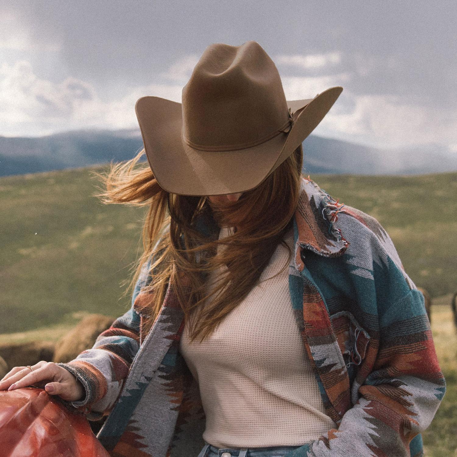 Seager | Longhorn Wool Felt Western Hat | 136404 | lsfone | FAWN