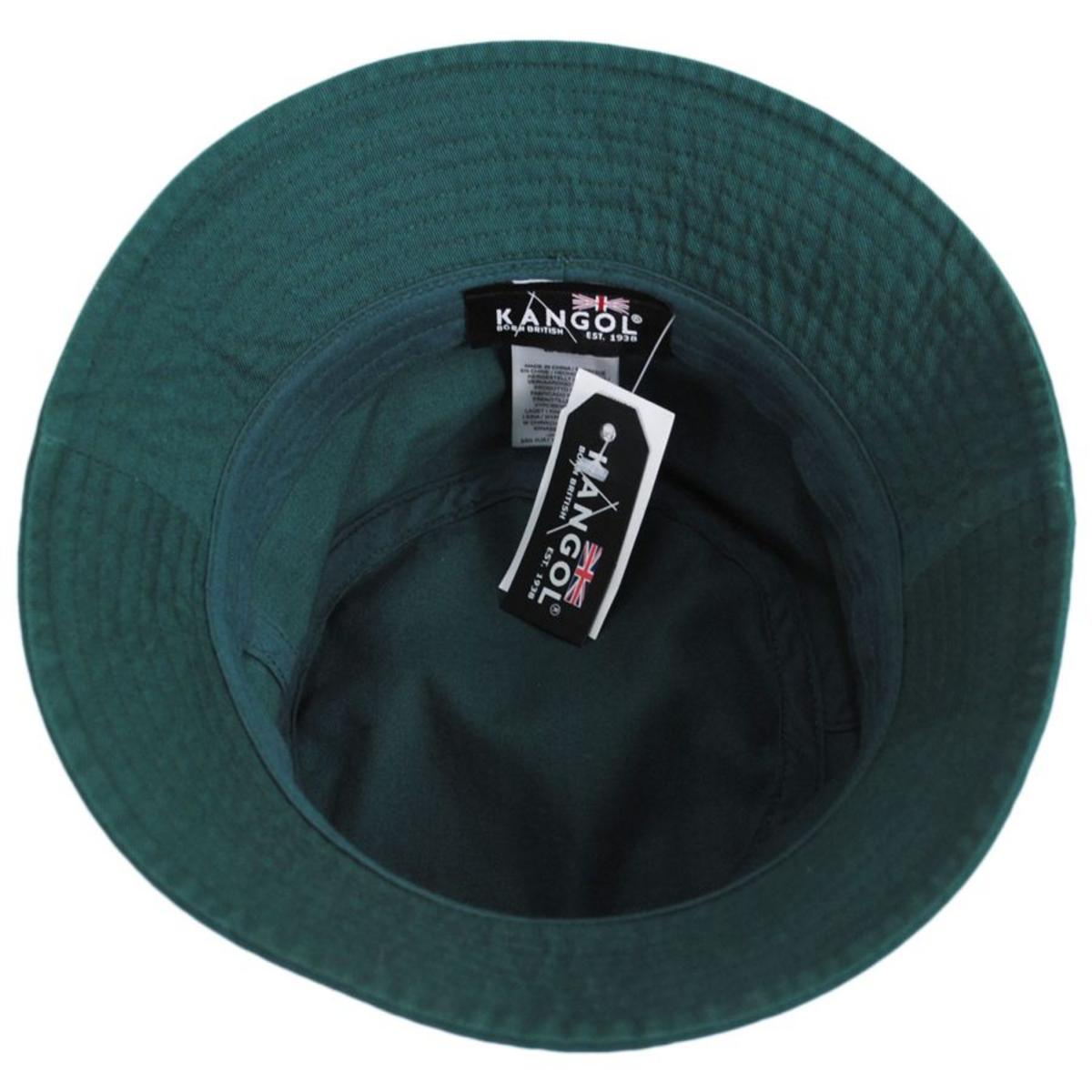 Kangol | Washed Cotton Bucket Hat - Pine | 185701PINE | under | PINE