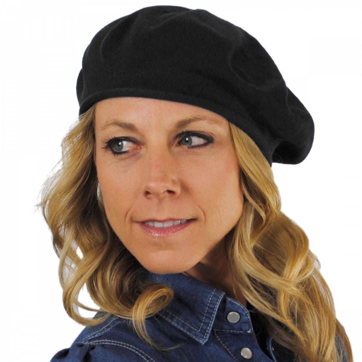 sur la tete | Cotton Beret - 11.5 inch Diameter | 151101 | front | BLACK