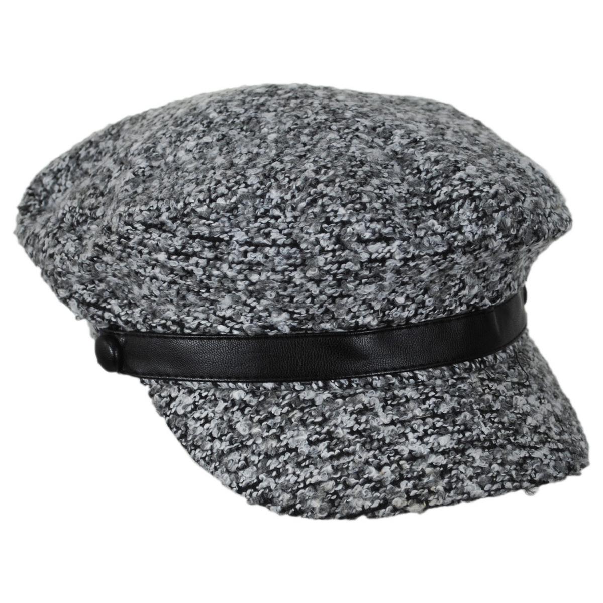 Scala | Donna Boucle Knit Chauffeur Cap | 106422 | lead | GREY