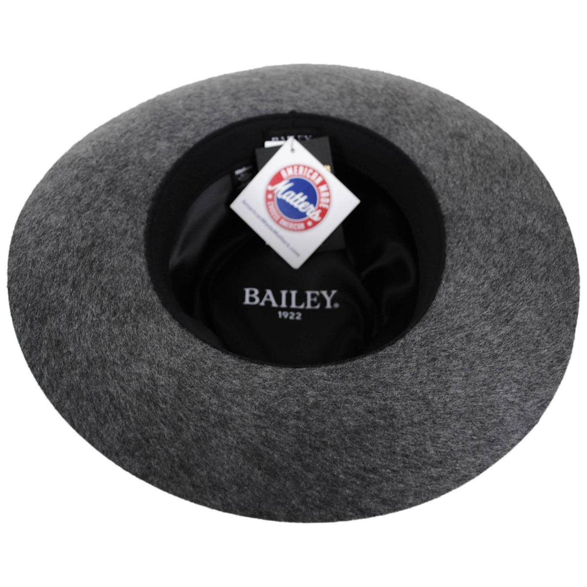 Bailey 1922 | Runnel Wool Felt Fedora Hat | 130319 | under | SLATE MIX