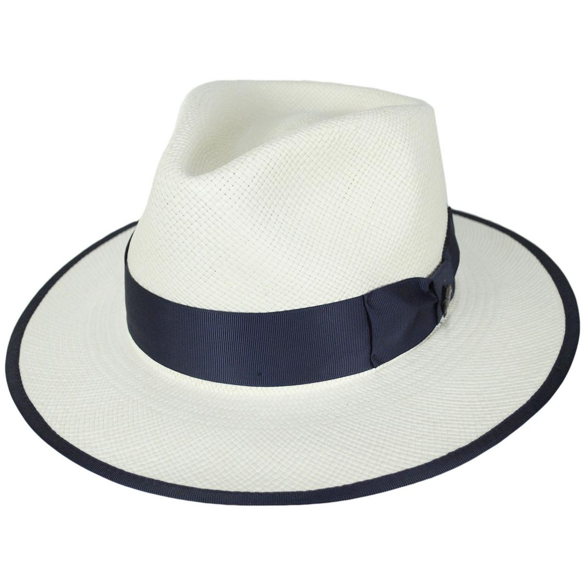 Bigalli | Kellan Panama Straw Fedora Hat | 129235 | lead | WHITE